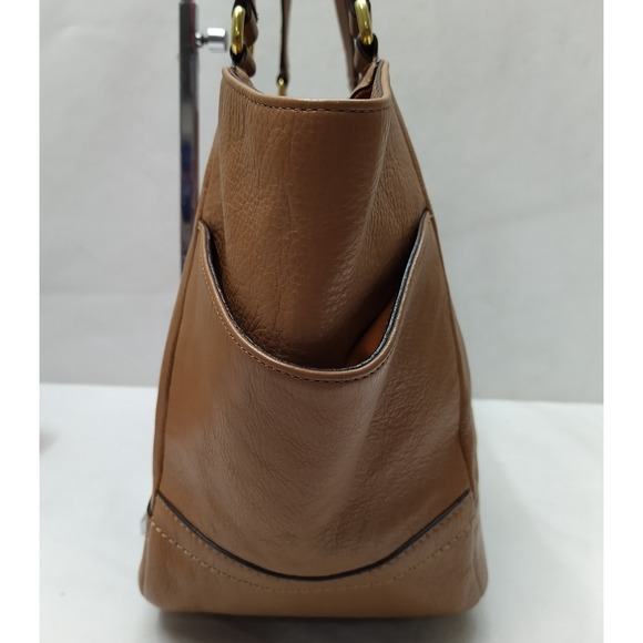 Coach Park Brown Leather Double Handles Zipper Closure Tote Bag - Picture 5 of 16